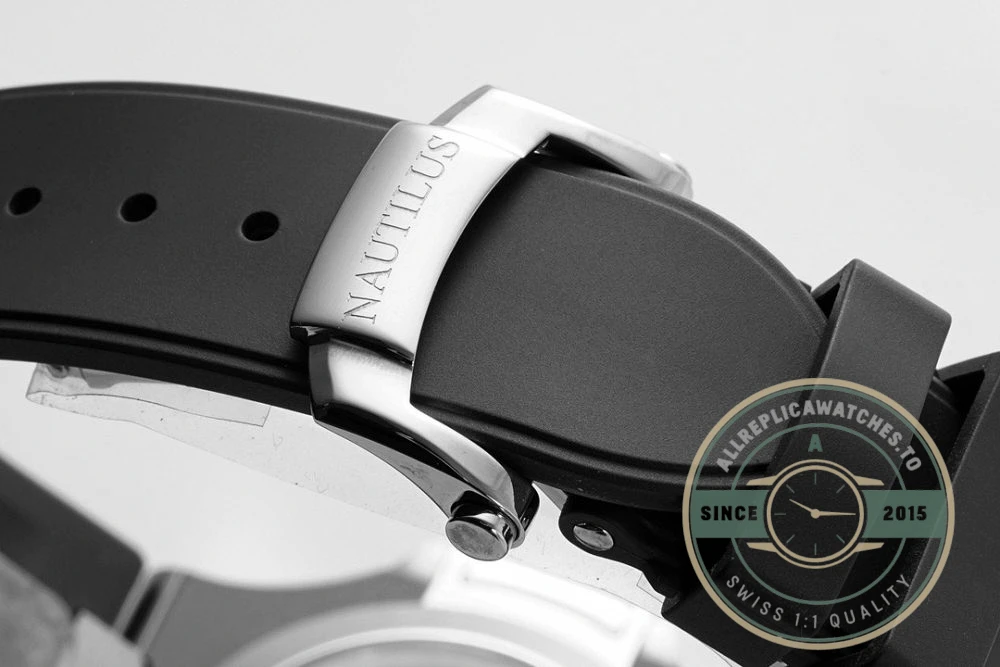 Replica Nautilus 5711-001 Patek Philippe 40 mm, White Dial, Black Rubber - Affordable Luxury Replica Timepiece