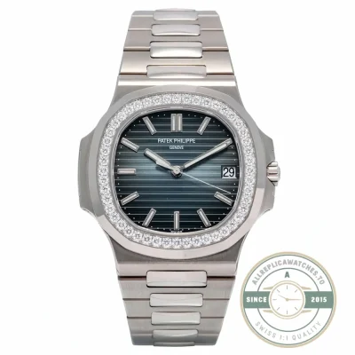 Replica Nautilus 5711-1300A-001 Patek Philippe 40 mm, Blue Dial Baguette Bezel - Swiss-Made Clone Watch