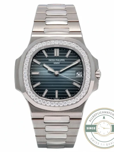 Replica Nautilus 5711-1300A-001 Patek Philippe 40 mm, Blue Dial Baguette Bezel - Swiss-Made Clone Watch