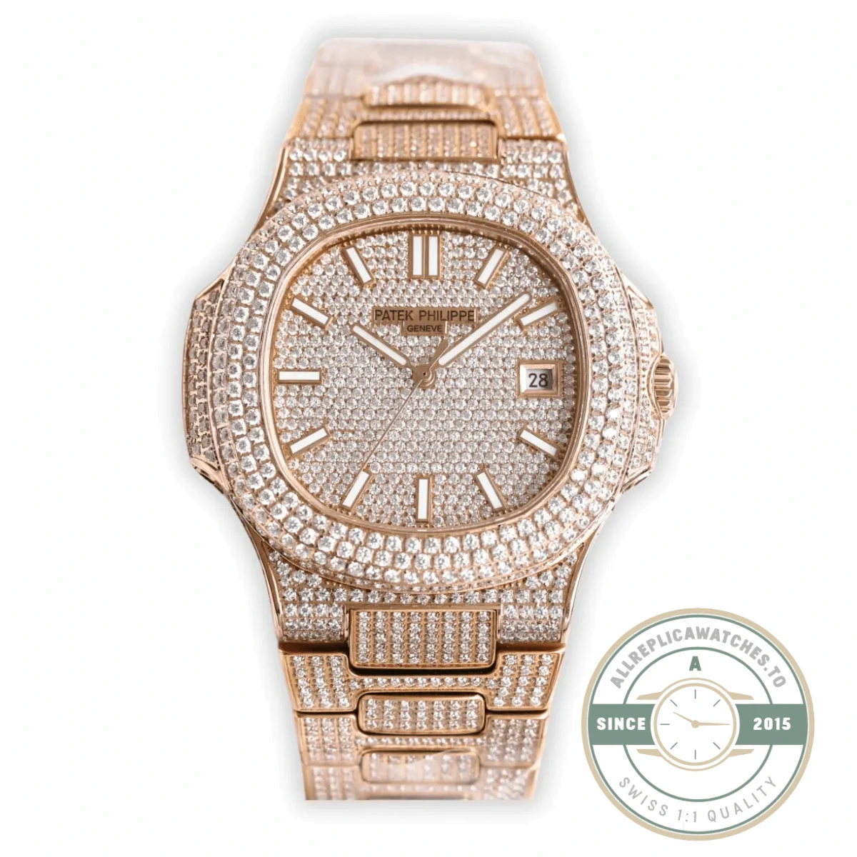Replica Nautilus 5711-1300A-001 Patek Philippe 40 mm, Rose Gold Diamond Dial - Swiss-Made Clone Watch