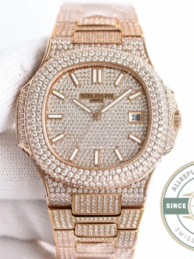 Replica Nautilus 5711-1300A-001 Patek Philippe 40 mm, Rose Gold Diamond Dial - Affordable Super Clone Watch