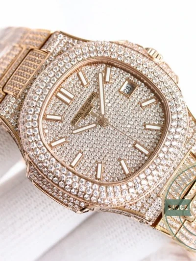Replica Nautilus 5711-1300A-001 Patek Philippe 40 mm, Rose Gold Diamond Dial - Luxury Replica Watch