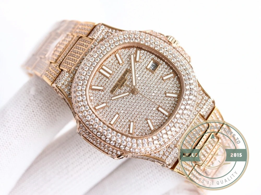 Replica Nautilus 5711-1300A-001 Patek Philippe 40 mm, Rose Gold Diamond Dial - Luxury Replica Watch