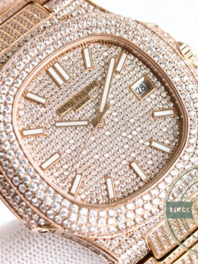 Replica Nautilus 5711-1300A-001 Patek Philippe 40 mm, Rose Gold Diamond Dial - Factory Super Clone Watch