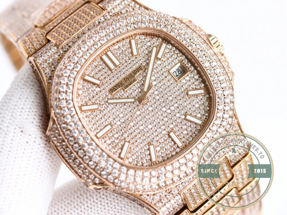 Replica Nautilus 5711-1300A-001 Patek Philippe 40 mm, Rose Gold Diamond Dial - Factory Super Clone Watch