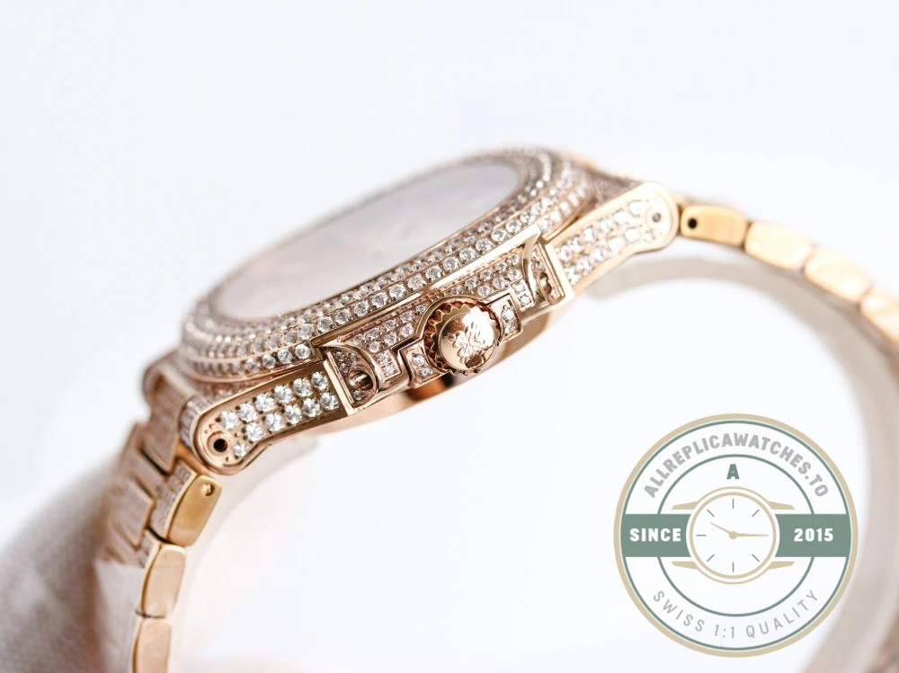 Replica Nautilus 5711-1300A-001 Patek Philippe 40 mm, Rose Gold Diamond Dial - Factory Super Clone Watch