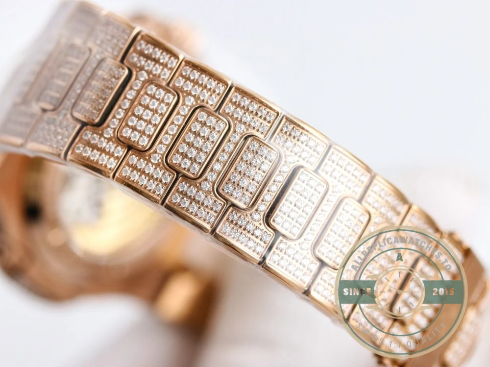 Replica Nautilus 5711-1300A-001 Patek Philippe 40 mm, Rose Gold Diamond Dial - Swiss Movement Replica Watch