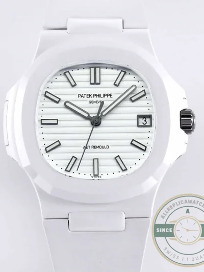 Replica Nautilus 5711/1A-018 Patek Philippe 40 mm, Rubber Strap White Dial - Affordable Super Clone Watch