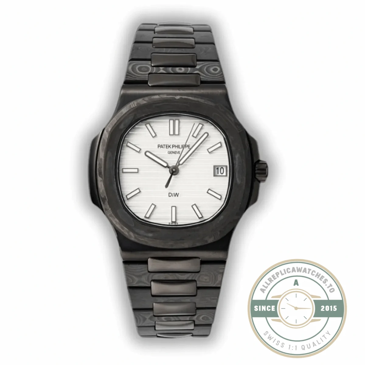 Replica Nautilus 5711/1A Patek Philippe Carbon 40 mm, Black Carbon, White Dial - Swiss-Made Clone Watch