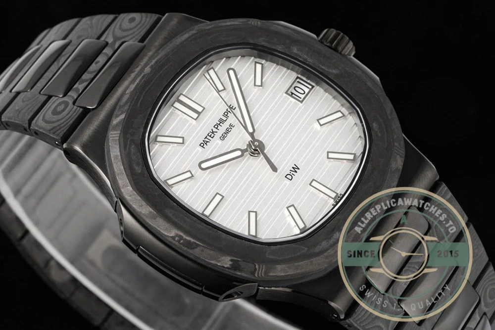 Replica Nautilus 5711/1A Patek Philippe Carbon 40 mm, Black Carbon, White Dial - Swiss Movement Replica Watch