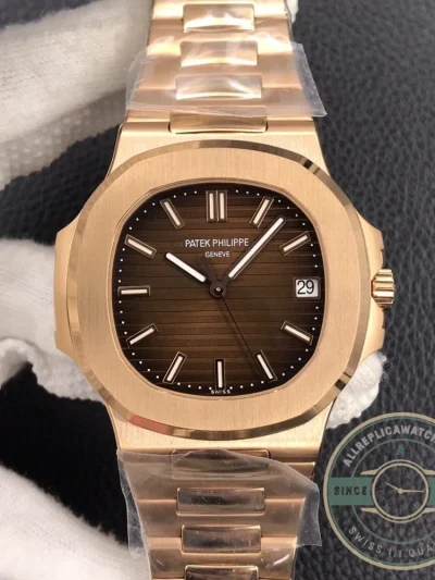 Replica Nautilus 5711/1R-001 Patek Philippe 40 mm, Rose Gold, Brown Dial - Top-Tier Swiss Replica Watch