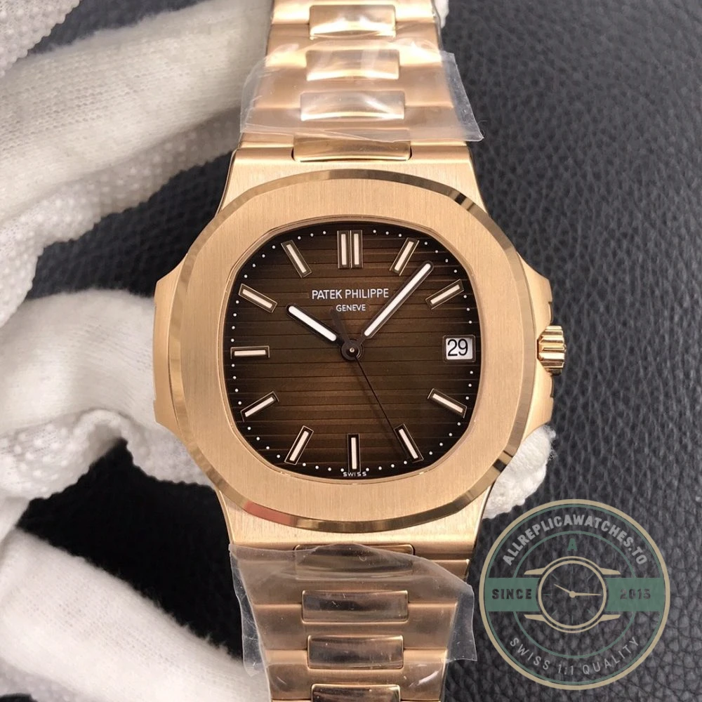 Replica Nautilus 5711/1R-001 Patek Philippe 40 mm, Rose Gold, Brown Dial - Top-Tier Swiss Replica Watch