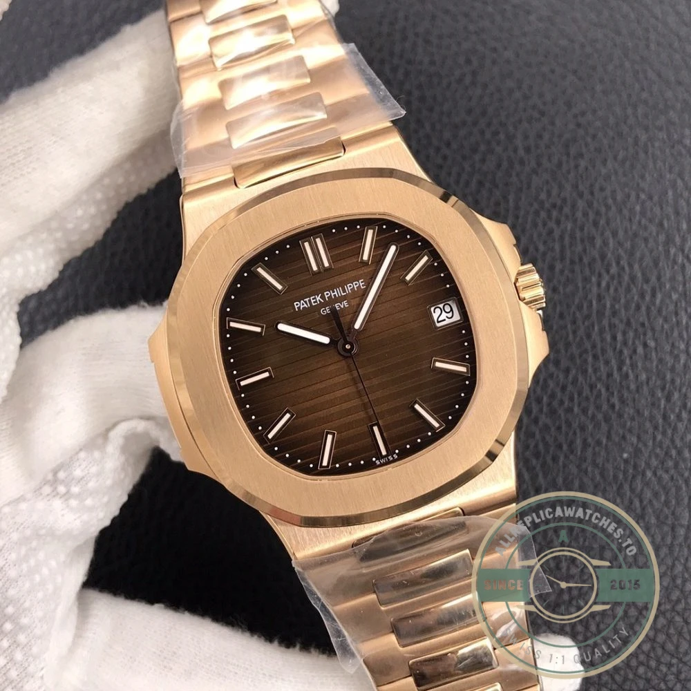 Replica Nautilus 5711/1R-001 Patek Philippe 40 mm, Rose Gold, Brown Dial - 1:1 Swiss Replica Watch