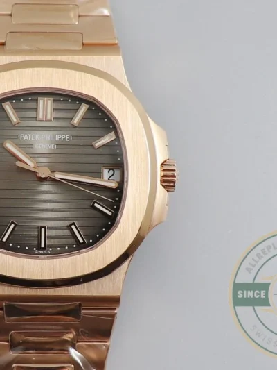 Replica Nautilus 5711/1R-001 Patek Philippe 40 mm, Rose Gold, Grey Dial - Budget Luxury Replica Watch