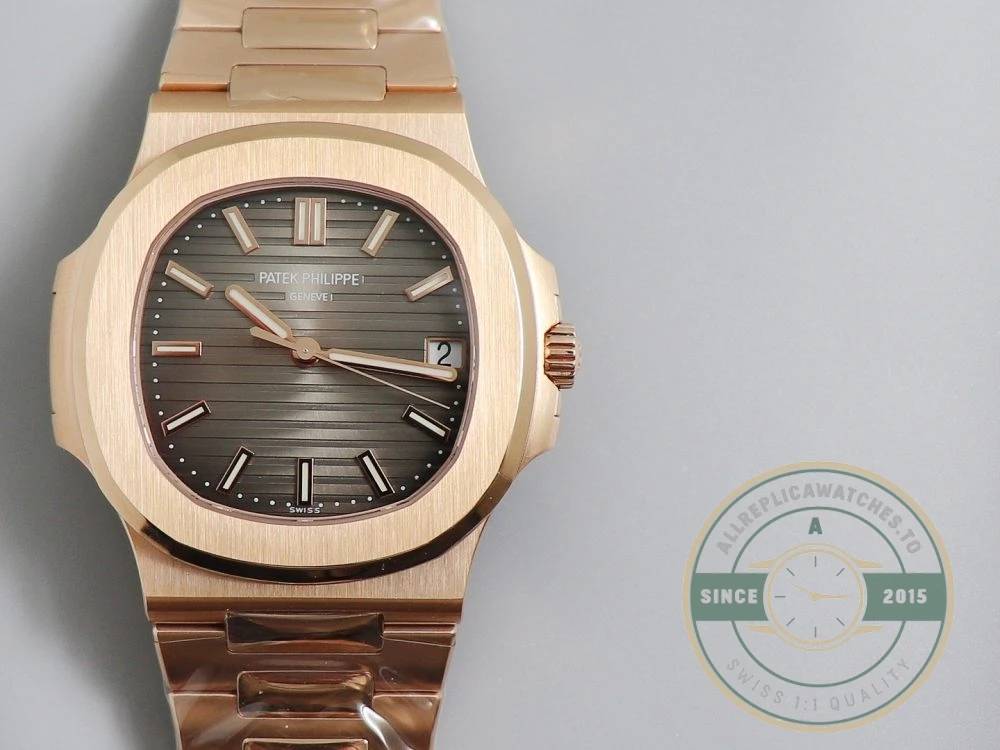 Replica Nautilus 5711/1R-001 Patek Philippe 40 mm, Rose Gold, Grey Dial - Budget Luxury Replica Watch