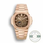 Replica Nautilus 5712/1R-001 Patek Philippe Moon phases 40 mm, Rose gold, Brown Dial - Affordable Luxury Replica Timepiece