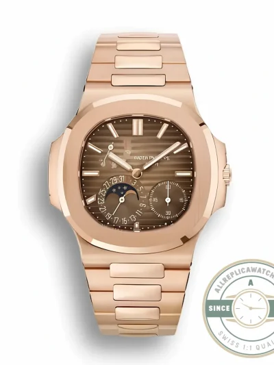 Replica Nautilus 5712/1R-001 Patek Philippe Moon phases 40 mm, Rose gold, Brown Dial - Affordable Luxury Replica Timepiece