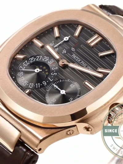 Replica Nautilus 5712R-001 Patek Philippe Moon phases. 40 mm, Rose gold, Black Dial - Factory Super Clone Watch