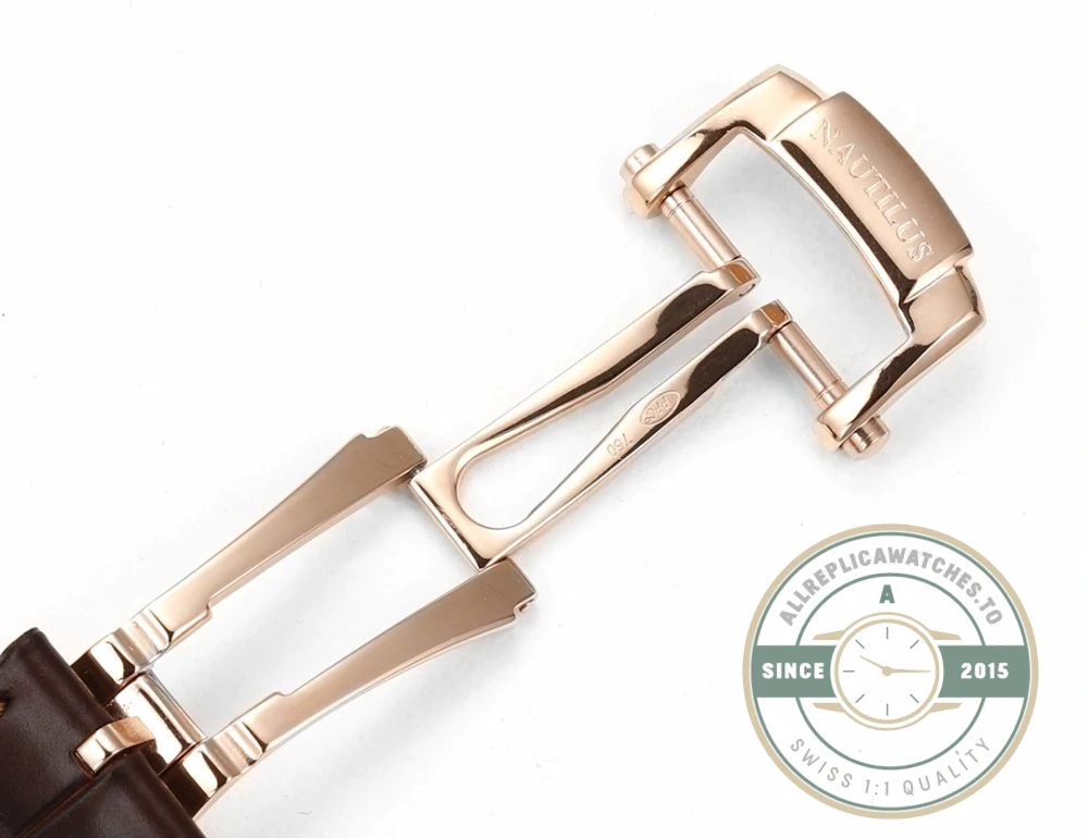Replica Nautilus 5712R-001 Patek Philippe Moon phases. 40 mm, Rose gold, Black Dial - Budget Luxury Replica Watch