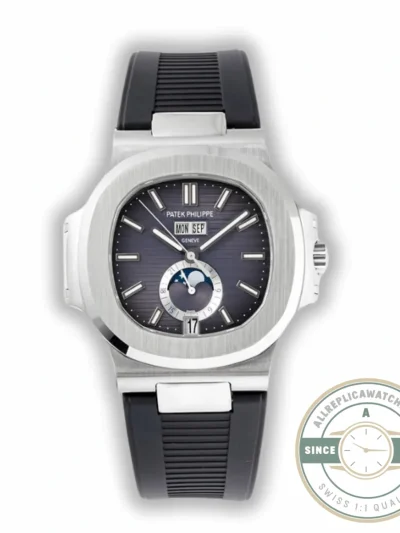 Replica Nautilus 5726/1A Annual Calendar, Moon phases 40.5 mm, Steel, Black Dial - Swiss Movement Replica Watch
