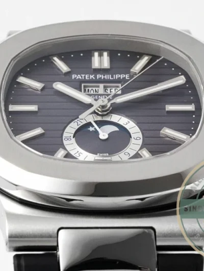 Replica Nautilus 5726/1A Annual Calendar, Moon phases 40.5 mm, Steel, Black Dial - Swiss Movement Replica Watch