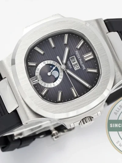 Replica Nautilus 5726/1A Annual Calendar, Moon phases 40.5 mm, Steel, Black Dial - Luxury Replica Watch