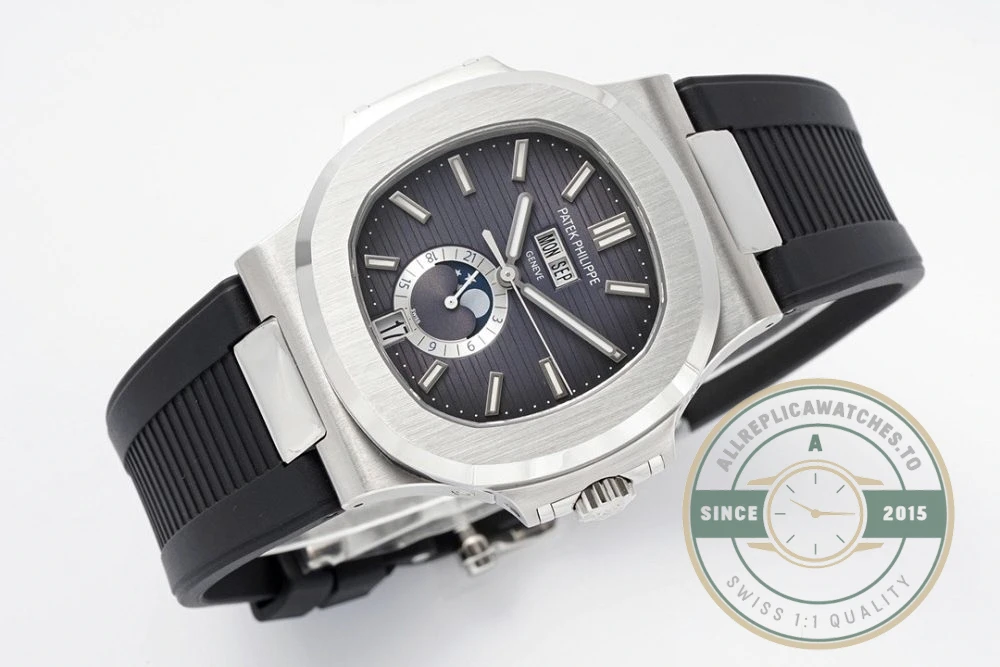 Replica Nautilus 5726/1A Annual Calendar, Moon phases 40.5 mm, Steel, Black Dial - Luxury Replica Watch
