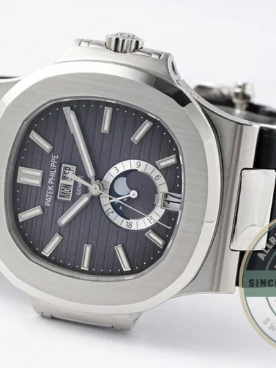Replica Nautilus 5726/1A Annual Calendar, Moon phases 40.5 mm, Steel, Black Dial - Affordable Luxury Replica Timepiece