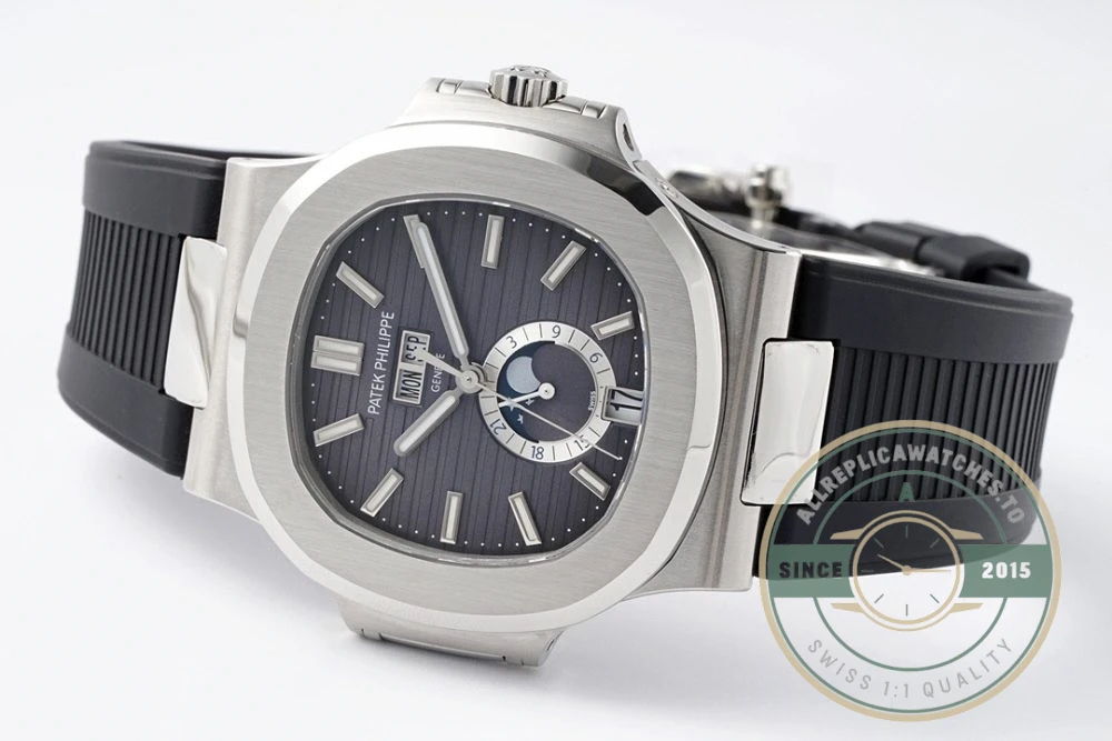 Replica Nautilus 5726/1A Annual Calendar, Moon phases 40.5 mm, Steel, Black Dial - Affordable Luxury Replica Timepiece