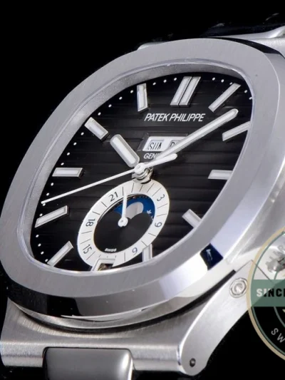 Replica Nautilus 5726A-001 Patek Philippe Annual Calendar, Moon phases. 40.5 mm, Steel, Dark Dial - High-Grade Replica Watch