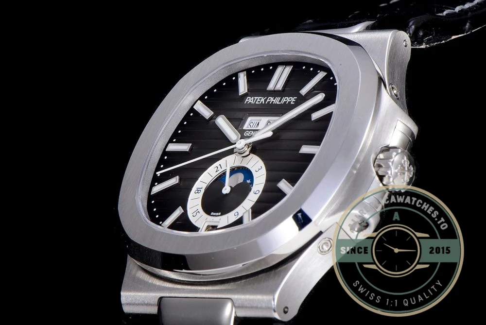 Replica Nautilus 5726A-001 Patek Philippe Annual Calendar, Moon phases. 40.5 mm, Steel, Dark Dial - High-Grade Replica Watch