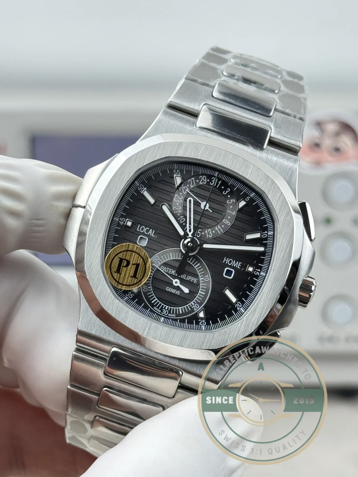 Replica Nautilus 5990R-003 Travel Time 40.5mm Grey Dial - Affordable Luxury Replica Timepiece