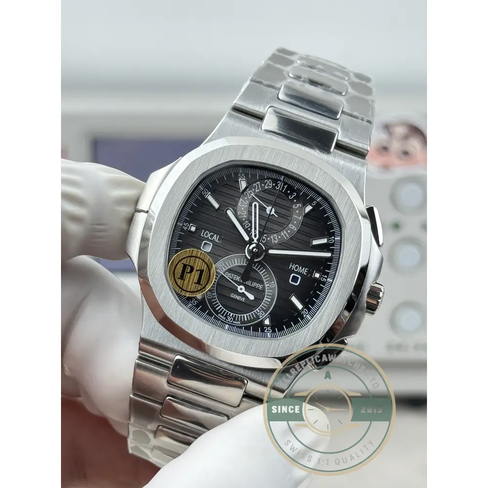 Replica Nautilus 5990R-003 Travel Time 40.5mm Grey Dial - Affordable Luxury Replica Timepiece