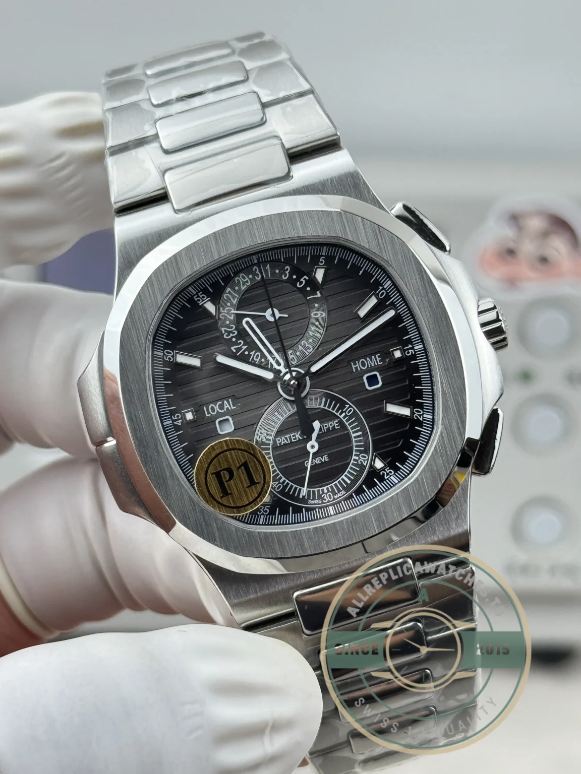 Replica Nautilus 5990R-003 Travel Time 40.5mm Grey Dial - Budget Luxury Replica Watch