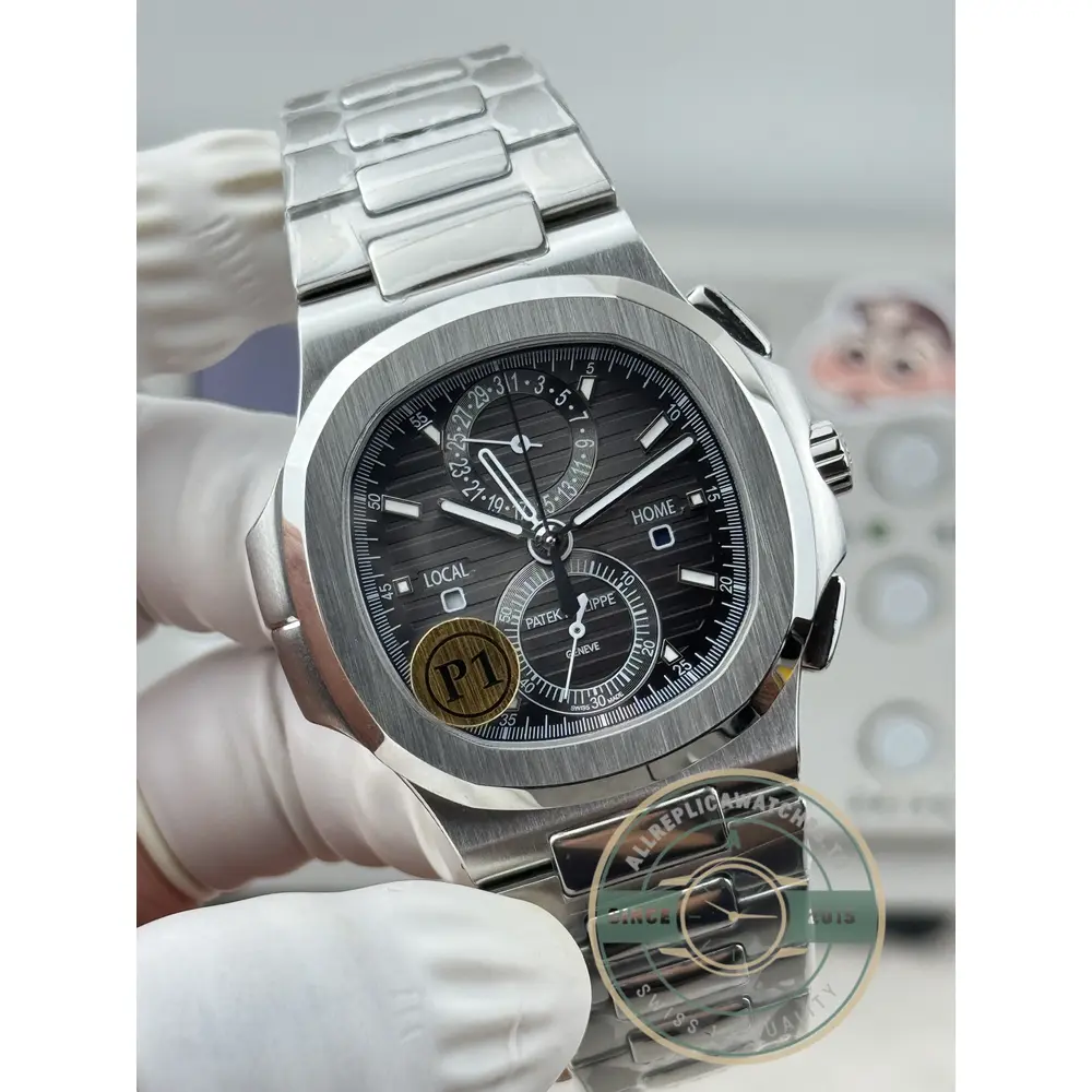 Replica Nautilus 5990R-003 Travel Time 40.5mm Grey Dial - Budget Luxury Replica Watch