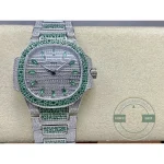 Replica Nautilus 7118/1453G-003 Patek Philippe “Ladies Automatic” 35.2 mm, Green Diamonds - Swiss Movement Replica Watch