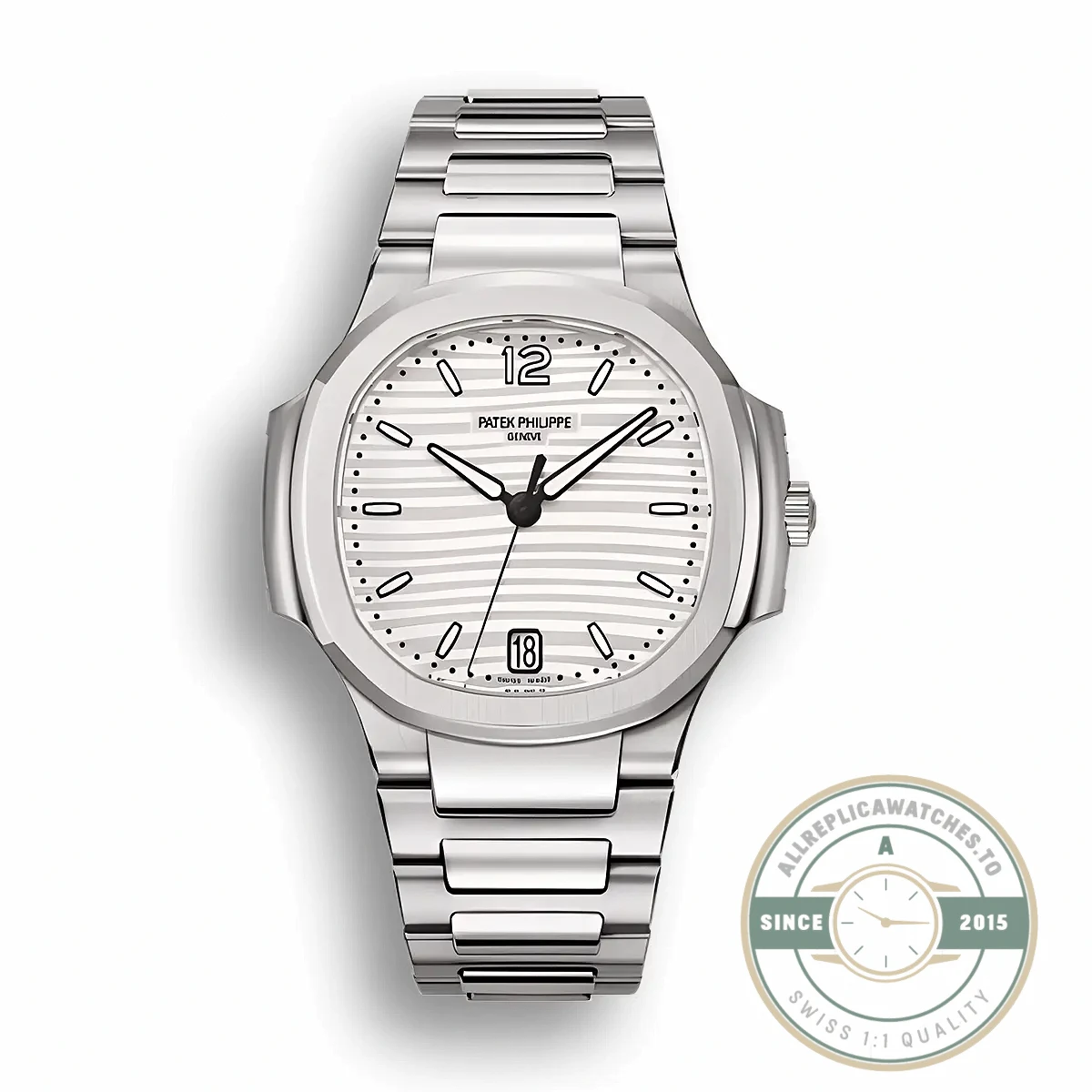 Replica Nautilus 7118/1A-010 Patek Philippe “Ladies Automatic” 35.2 mm, Steel, White Dial - Luxury Replica Watch