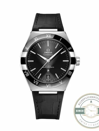Replica Omega Constellation Black, Leather Strap 131.33.41.21.01.001 - Swiss Movement Replica Watch