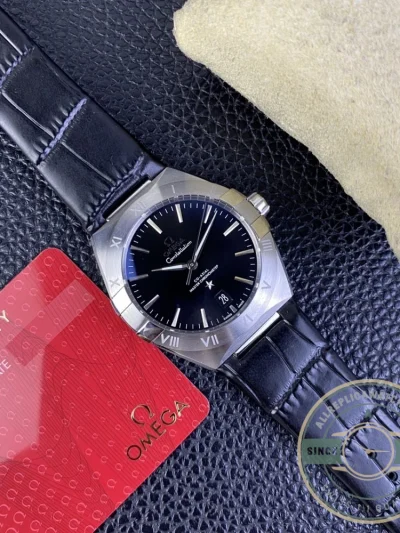 Replica Omega Constellation Black, Leather Strap 131.33.41.21.01.001 - 1:1 Swiss Replica Watch