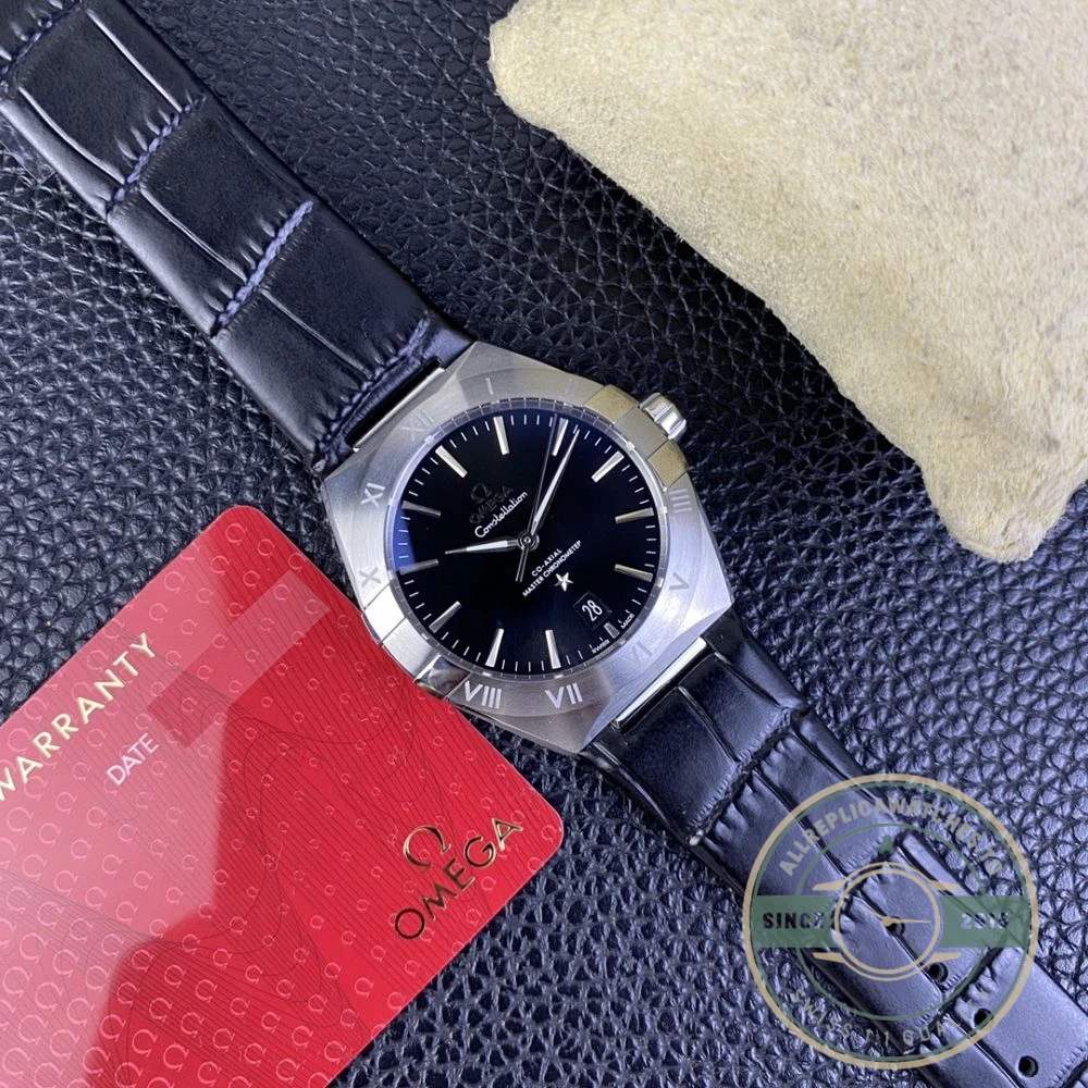 Replica Omega Constellation Black, Leather Strap 131.33.41.21.01.001 - 1:1 Swiss Replica Watch