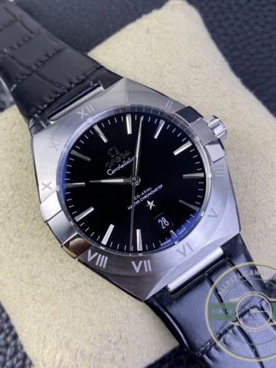 Replica Omega Constellation Black, Leather Strap 131.33.41.21.01.001 - 1:1 Swiss Replica Watch