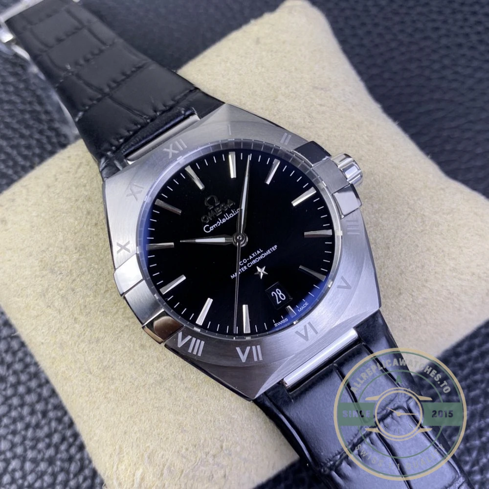 Replica Omega Constellation Black, Leather Strap 131.33.41.21.01.001 - 1:1 Swiss Replica Watch