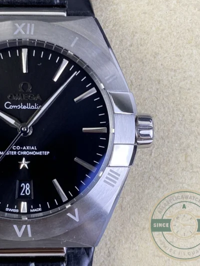 Replica Omega Constellation Black, Leather Strap 131.33.41.21.01.001 - Budget Luxury Replica Watch