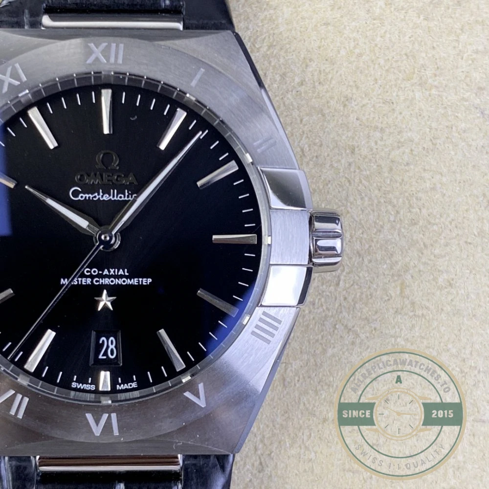 Replica Omega Constellation Black, Leather Strap 131.33.41.21.01.001 - Budget Luxury Replica Watch