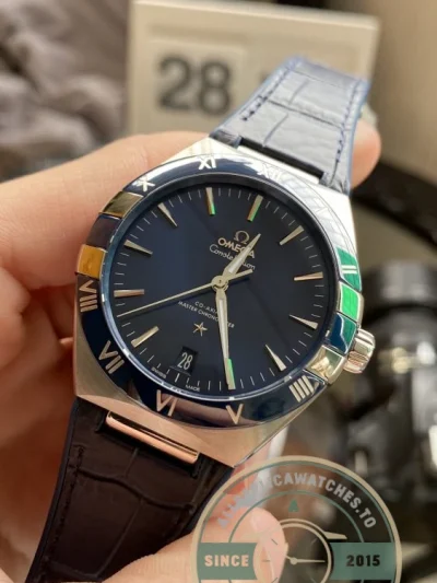 Replica Omega Constellation Blue Dial, Leather Strap 131.33.41.21.03.001 - Budget Luxury Replica Watch