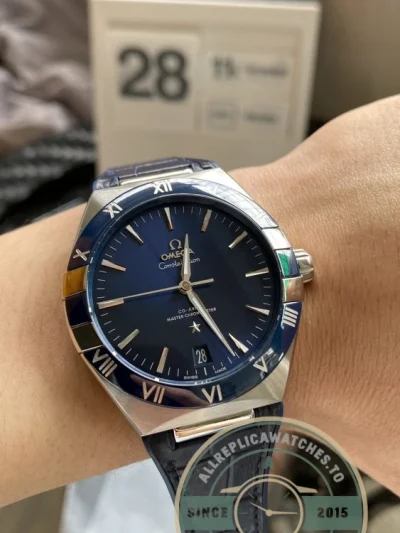 Replica Omega Constellation Blue Dial, Leather Strap 131.33.41.21.03.001 - Swiss-Made Clone Watch