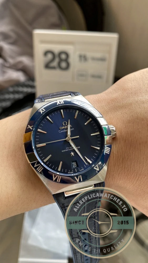 Replica Omega Constellation Blue Dial, Leather Strap 131.33.41.21.03.001 - Swiss-Made Clone Watch