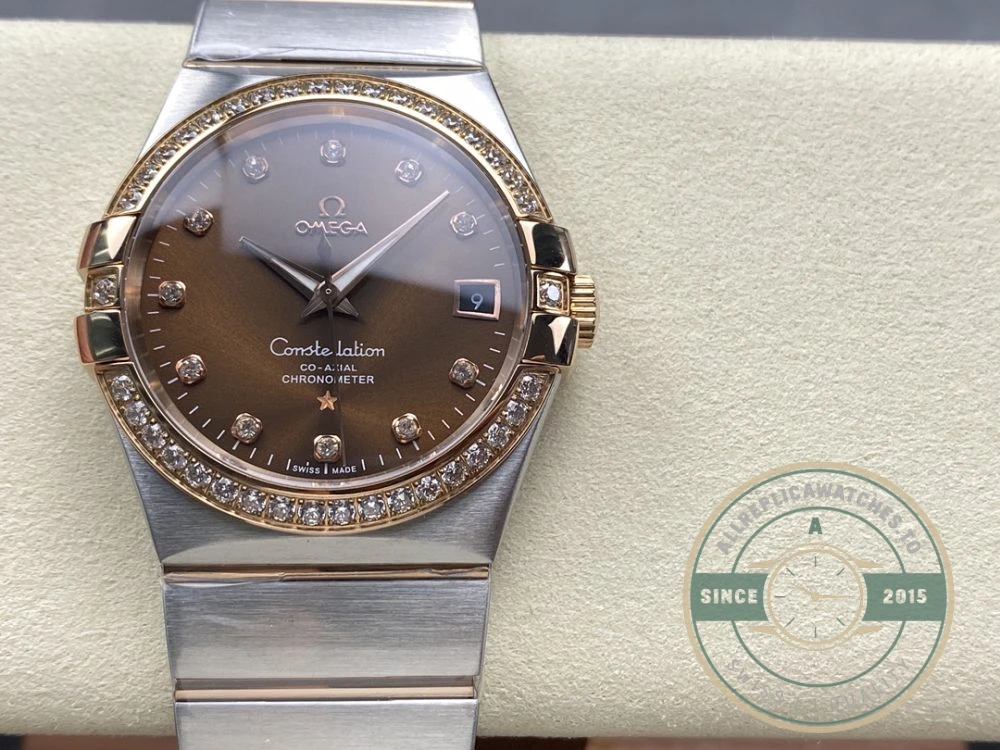 Replica Omega Constellation Brown Dial 38mm 123.25.38.21.63.001 - Swiss Movement Replica Watch