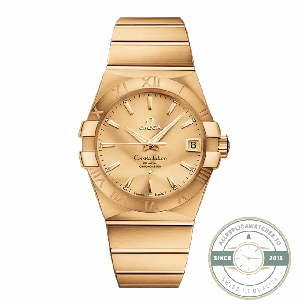 Replica Omega Constellation Full Gold 38mm 123.50.38.21.08.001 - High-Grade Replica Watch