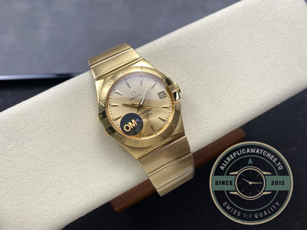 Replica Omega Constellation Full Gold 38mm 123.50.38.21.08.001 - Best Quality Replica Watch